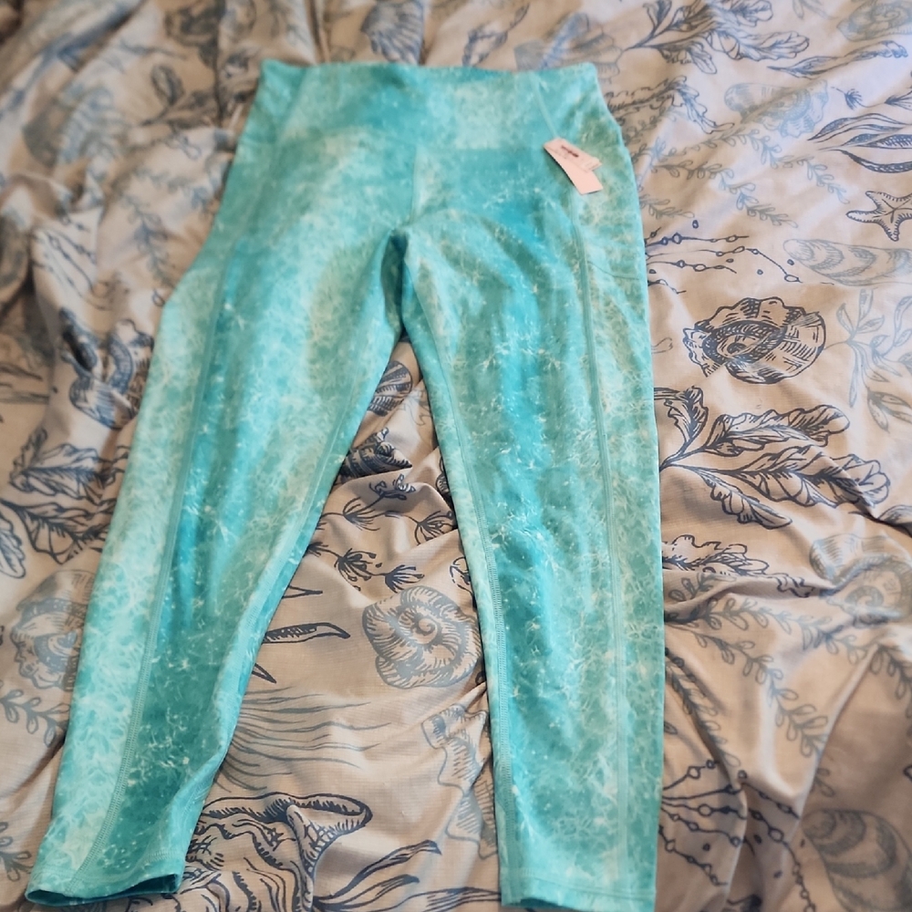 Blue Performance Leggings with Stretchy Fit